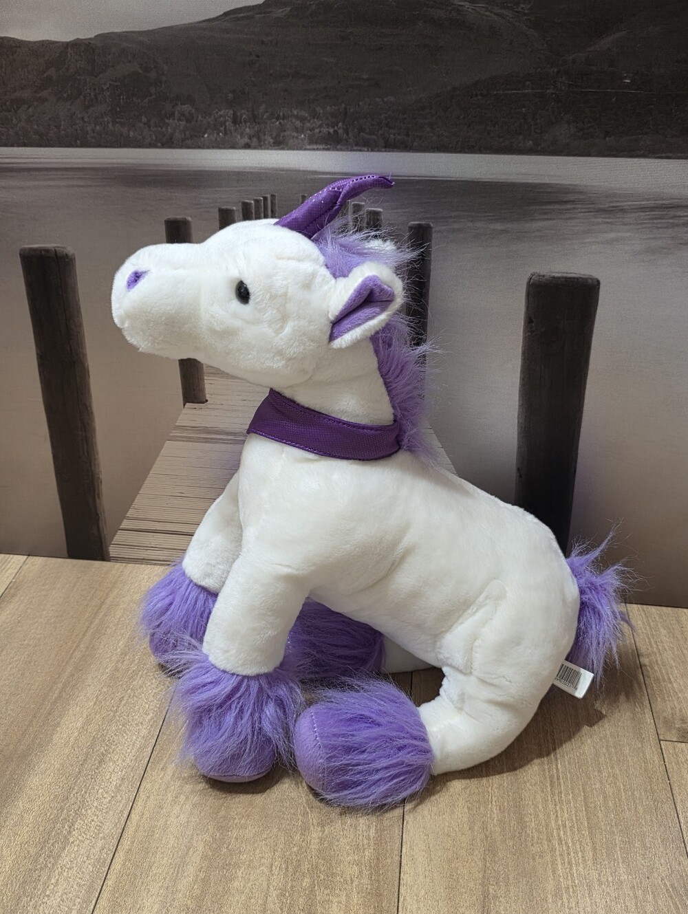 Kellytoy White and Purple Unicorn Plush